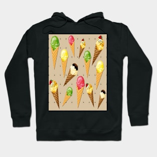 Ice cream cones heart-Beige Hoodie